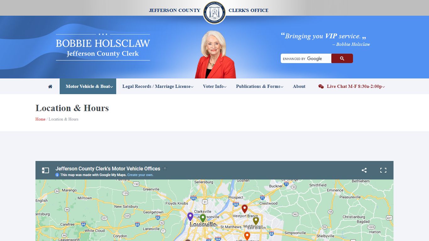 Location & Hours - Jefferson County Clerk | Bobbie Holsclaw