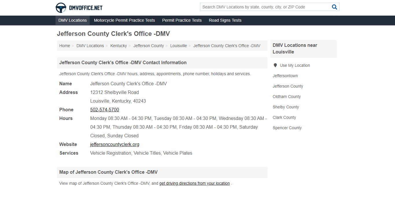 Jefferson County Clerk's Office -DMV Hours & Appointments